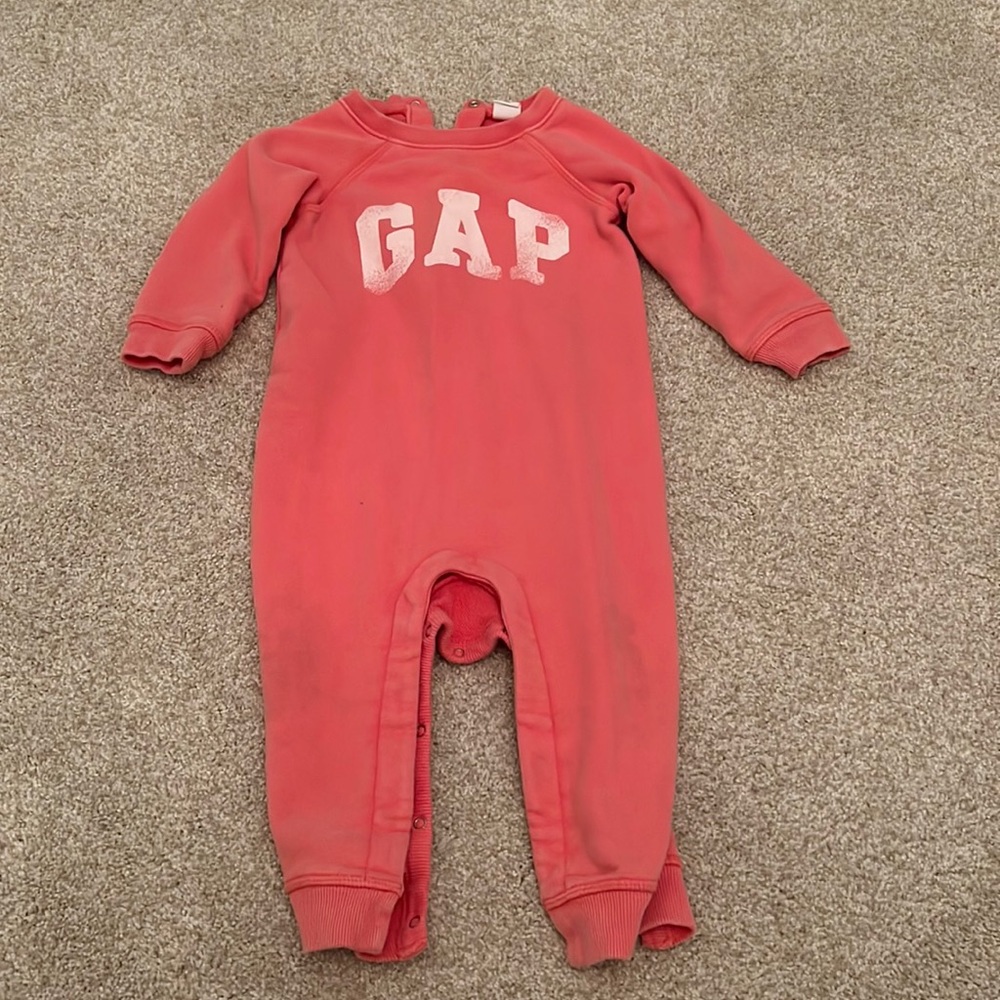 baby GAP sweatshirt play suit romper 12-18M